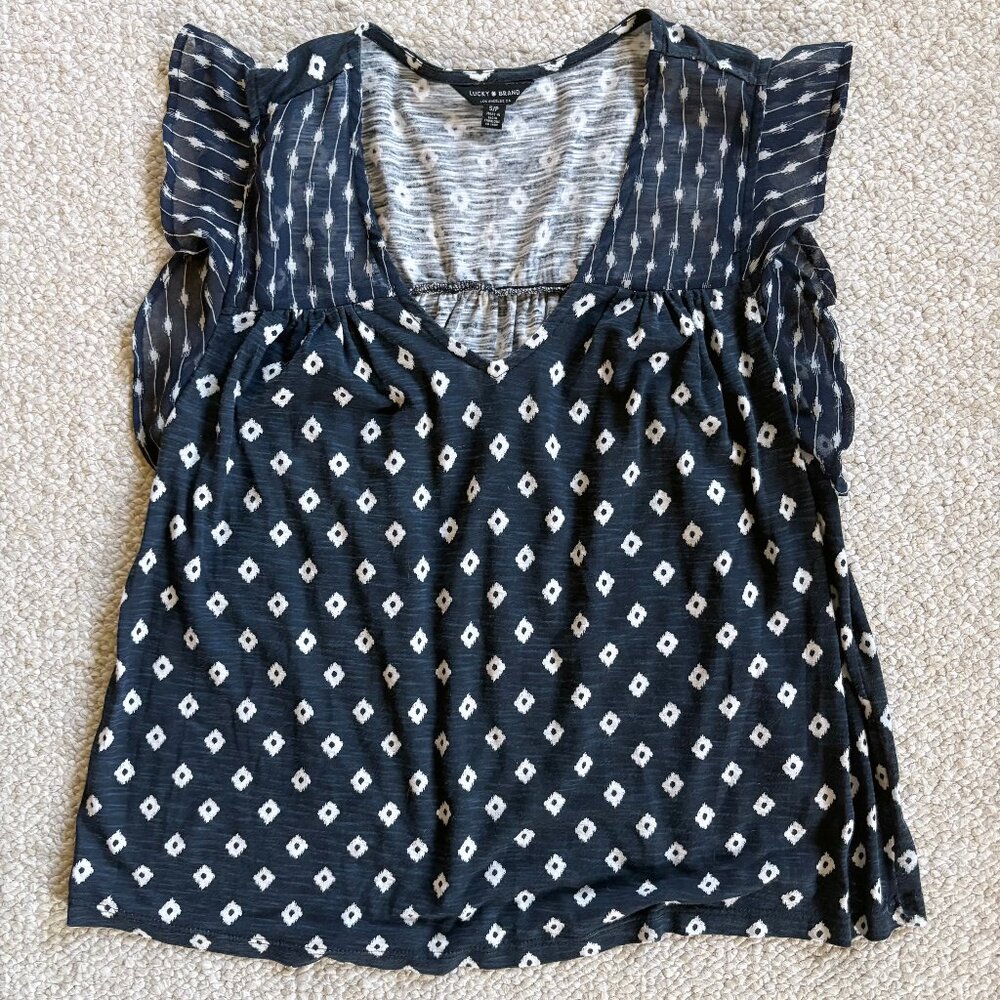 Luck Brand Short Sleeve Blouse
